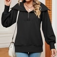 thumbnail image 5 of ShomPort Women Half Zip Sweatshirt Sweater Long Sleeve V Neck Casual Loose Sweatshirt Pullover Fall Clothes, 5 of 9