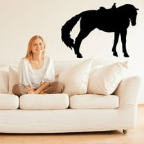 Saddled Horse Stretching Decal - 36 Inches