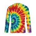 thumbnail image 4 of Donemore Men's Fashion Long Sleeve Round Neck Tie-Dye Print Casual Breathable Shirt Trendy Street Style Versatile Design Comfortable Daily Wear Tops, 4 of 5