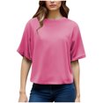 thumbnail image 2 of Camisetas Casuales de las Mujeres, Manga Corta Suelta, Cuello Redondo Casual Top para las Mujeres, 2 of 9