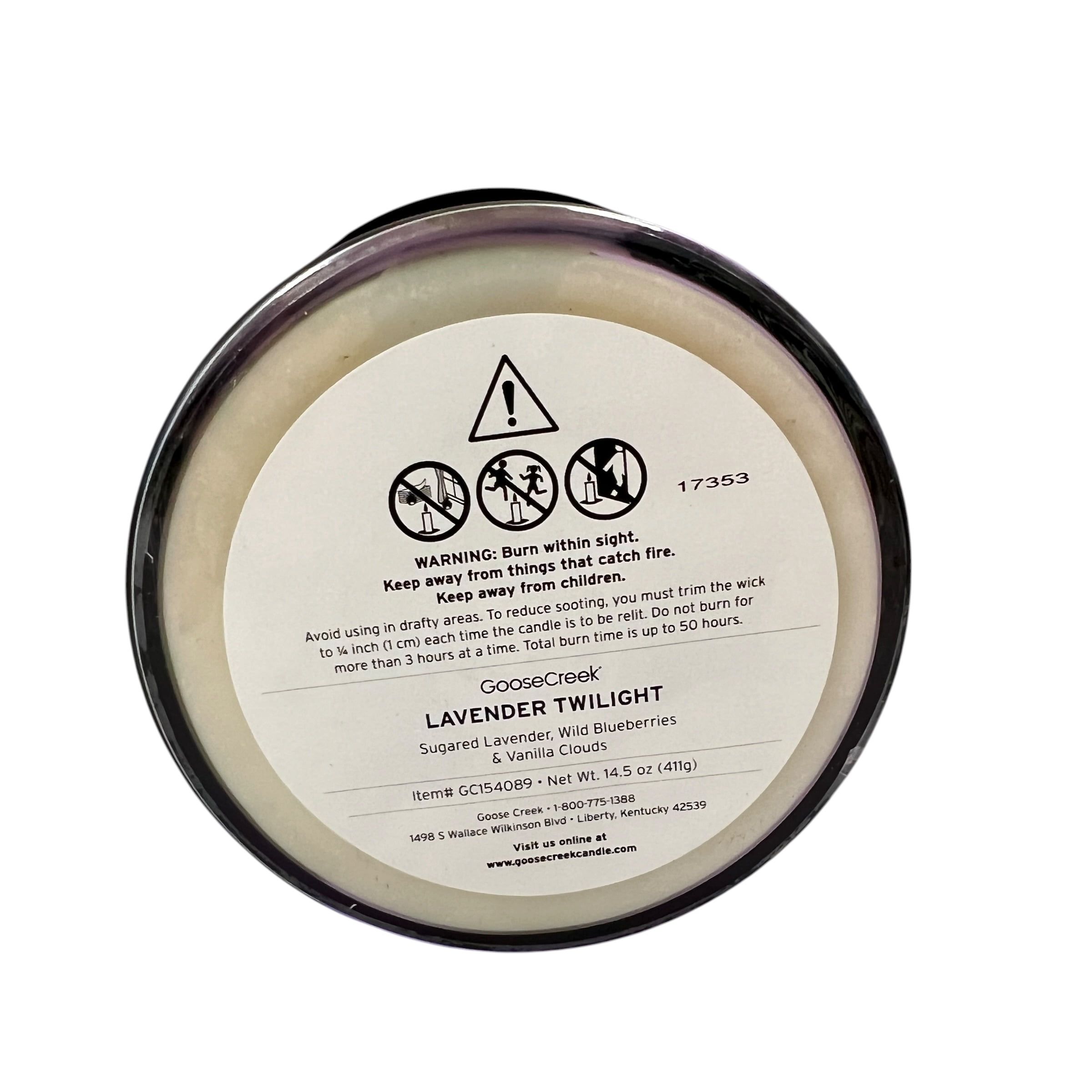 Goose Creek Lavender Twilight Scented 3 Wick Candle 14.5 oz