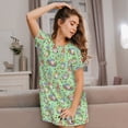 thumbnail image 3 of Yiaed Spring Gnomes Print Women's Loose-Fit Short Sleeve Nightgown, Soft and Comfortable Sleep Dress for Relaxation and Sleepwear, 3 of 6