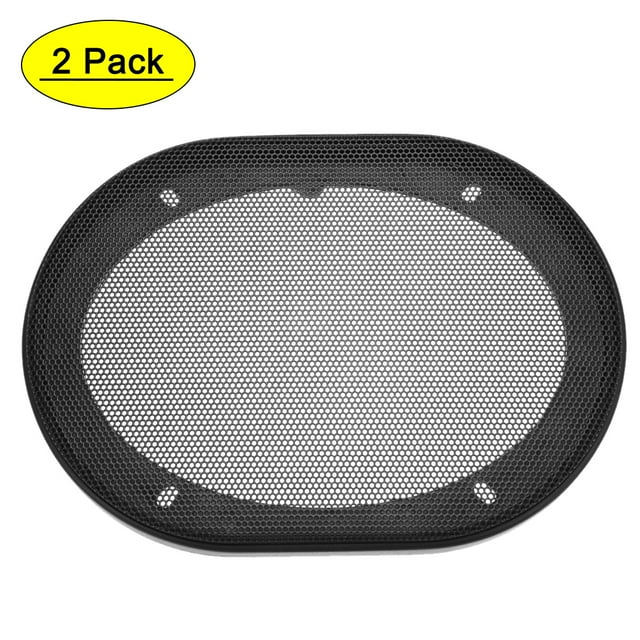 Unique Bargains Speaker Grill Cover 5x7 Inch Mesh Decorative Square Subwoofer Protector Black 2pcs
