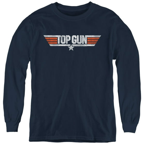 Top Gun - Distressed Logo - Youth Long Sleeve Shirt - X-Large