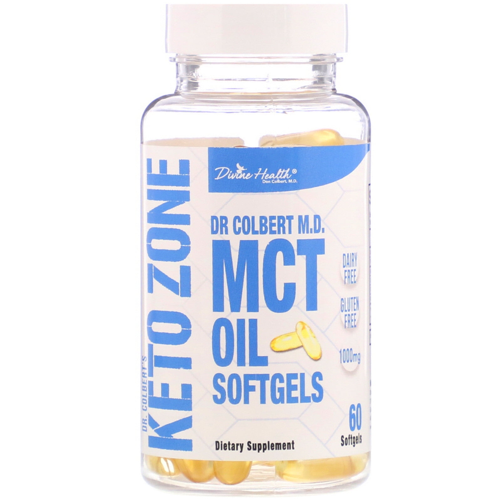 Divine Health Dr. Colbert's Keto Zone, MCT Oil Softgels, 1,000 mg, 60 Softgels
