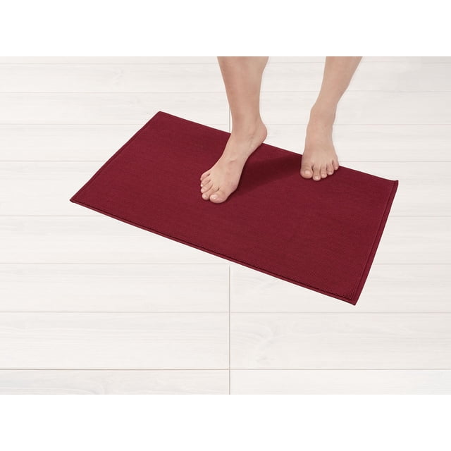 Alfombra de baño American Soft Linen, 43 x 61 cm, algodón, antideslizante, color burdeos