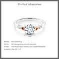 thumbnail image 6 of Gem Stone King 925 Sterling Silver and 10K Rose Gold Round Moissanite Engagement Ring for Women (1.20 Cttw, Size 6), 6 of 6