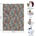 thumbnail image 4 of Gray Flower Skull Pattern Blanket,Comfortable Soft Flannel Throw Blanket,All Season,Warm Lightweight Blankets for Sofa Bed Couch Living Room Chair,30"x40", 4 of 4