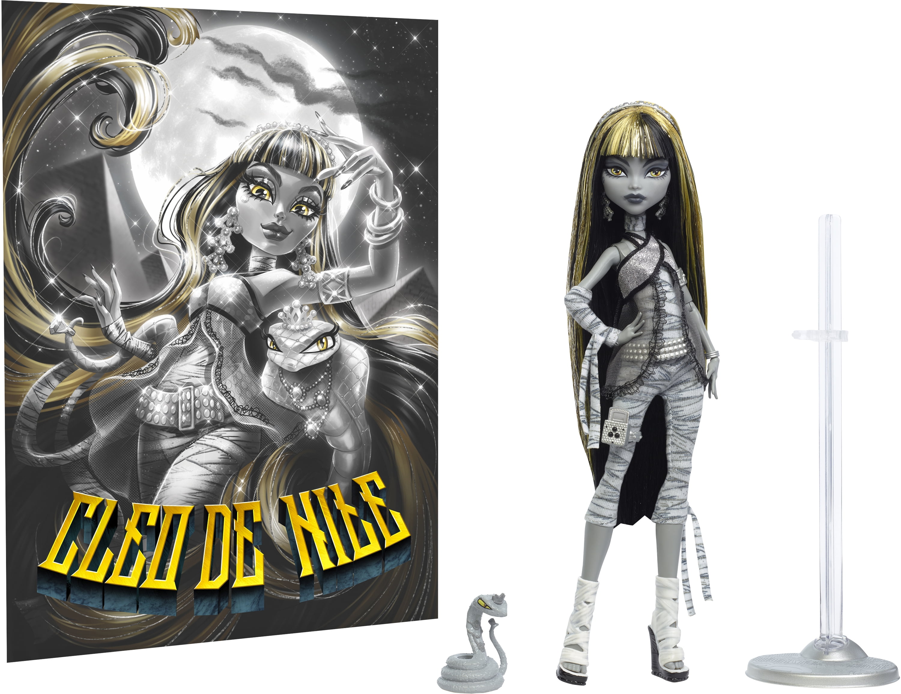 Monster High Reel Drama Cleo De Nile Black and White Reproduction Collector Doll with Poster