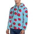 thumbnail image 3 of Lsque Strawberries Pattern Casual Men's Hoodie,Hooded Sweatshirt with Kangaroo Pocket,Pullover Hoodie-XX-Large, 3 of 7