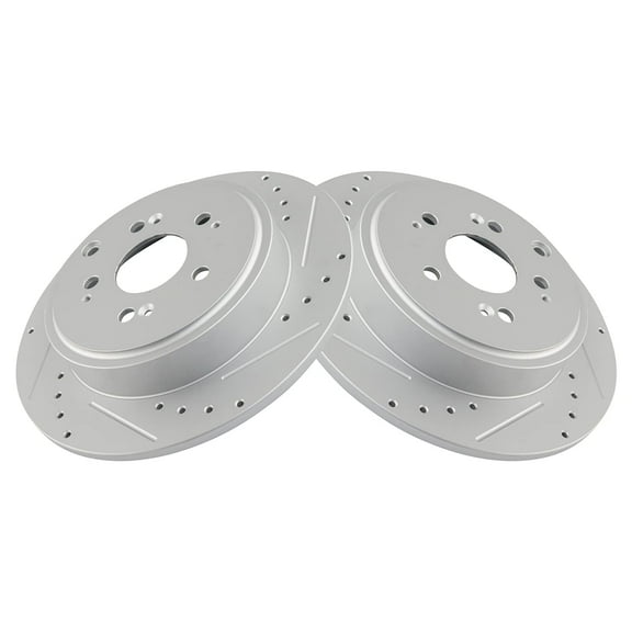 TRQ Rear Performance Brake Rotors Set Premium G-Coated Fits Select 2006-2014 Honda Ridgeline