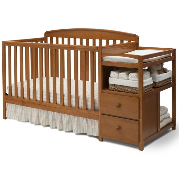 Delta Children Royal 4 In 1 Convertible Baby Crib And Changer Warm Honey Walmart Com Walmart Com