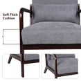 thumbnail image 6 of S-HOME Mid Century Modern Accent Chair with Detachable Lumbar Pillow Solid Wood Frame for  Living Room or Home Office, Antique Dark Grey, 6 of 12