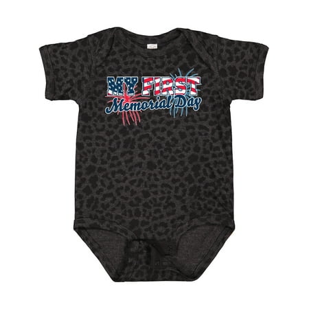 

Inktastic My First Memorial Day with Fireworks Gift Baby Boy or Baby Girl Bodysuit
