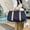 Dark Blue, variant on EDHITNR Large Foldable Travel Duffle Bag with Shoe Compartment, 55L Expandable Carry On Gym Bag for Camping Weekend, Water Resistant Tear Resistant Luggage with Trolley Sleeve, Dark Blue