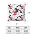 thumbnail image 2 of Throw Pillow Covers, red white flowers black Soft Square Pillow Cases with Invisible Zipper for Couch Bed Sofa, Farmhouse Fall Home Decor 18"x18", 2 of 7