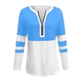 thumbnail image 3 of Tumotour Plus Size Pullover Tops for Women'S Color Block Half Zip Blouse V-Neck Long Sleeve Fall Tunic Shirt, 3 of 7