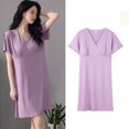 thumbnail image 1 of REDHOTYPE Chemises de Nuit pour Femmes Douces Légères Manches Courtes Longue Nuisette Robe, 1 of 2