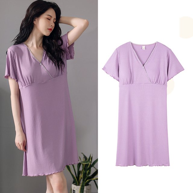 REDHOTYPE Chemises de Nuit pour Femmes Douces Légères Manches Courtes Longue Nuisette Robe
