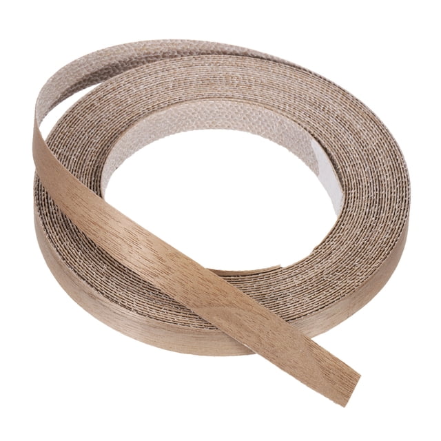 Banda de borde Uxcell, cinta de chapa de madera prepegada flexible para borde de contrachapado con adhesivo termofusible para restauración de muebles nogal 1/2 pulgada x 25 pies