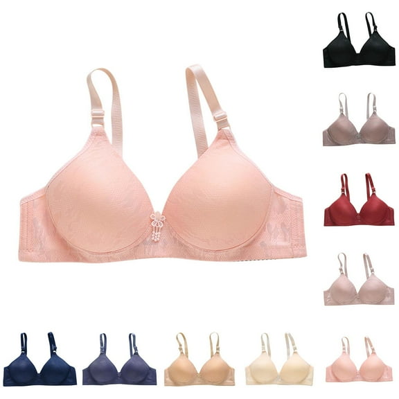 SMihono Moisture Wicking Bra Women Hot Bralette Push Up Training Bra Adjustable Bra Shelf Bra Hipster Everyday Underwear Beige 36