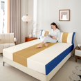 thumbnail image 3 of Homewish Vintage Vertical Lines Bed Sheets,Contemporary Stripe Full Size Sheets,Blue,4-Piece,1 Flat Sheet, 1 Fitted Sheet and 2 Pillowcases, 3 of 6