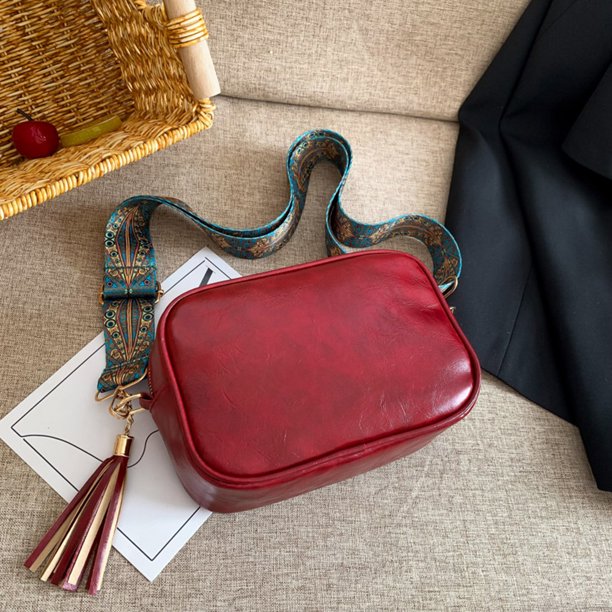 Bolso Hobo elegante de cuero PU con correa de guitarra ajustable, bolso informal, bolso de compras