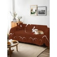 thumbnail image 3 of Brown Modern Sofa Covers for 2-3 Cushion Couch L-Shaped Sectional, Farmhouse Rabbit Abstract Art Washable Sofa Covers Slipcover for Living Room Furniture, Couch Cover Blanket 71"x134", 3 of 9