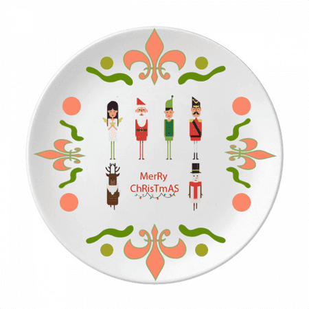 

Merry mas Man Illustration Flower Ceramics Plate Tableware Dinner Dish