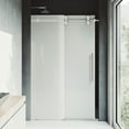 thumbnail image 6 of VIGO Elan 56 to 60 in. W x 74 in. H Sliding Frameless Shower Door in Stainless Steel with 3/8 in. (10mm) Frosted Glass, 6 of 12