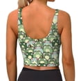 thumbnail image 3 of Kdxio Cute Frog Print Workout Crop Tank Top for Women Racerback Yoga Tank Tops Athletic Sports Shirts Exercise Undershirts, 3 of 9