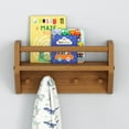 thumbnail image 2 of Max & Lily Wall Shelf with Pegs (16in / 400mm), Pecan, 2 of 6