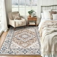 thumbnail image 6 of Reepow 5x7 Brown Beige Machine Washable Super Soft Faux-Wool Vintage Floral Boho Non-Slip Low Pile Area Rugs for Living Room Bedroom, 6 of 10