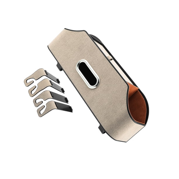 Speravity Organizador de asiento de coche duradero para espacios pequeños y varios artículos, accesorios interiores, caja de almacenamiento de Automoción decorativa y accesorios gamuza beige