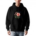 thumbnail image 2 of Men's Loose Fit Hoodie with Front Pocket Long Sleeve Pullover Sweatshirt featuring a Bold Design on Dark Background, 2 of 7