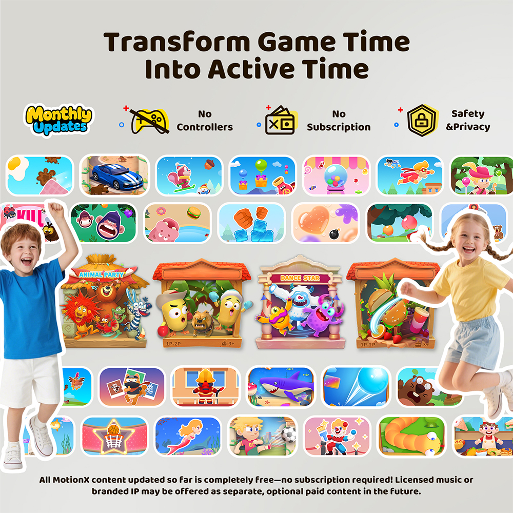 KINHANK MotionX Video Game Consoles with 40+ Games for Kids & Families,Continuous updates,Plug & Play,Indoor Active Play System