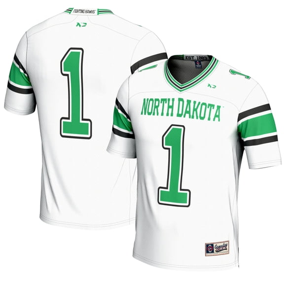 Youth GameDay Greats #1 White North Dakota Endzone Football Jersey