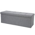 thumbnail image 5 of XPOPR Storage Ottoman Bench Foldable Seat Footrest Shoe Bench End of Bed Storage with Flipping Lid Bedroom Leather Cover Light Gray, 5 of 10