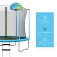 thumbnail image 7 of Noble House 8FT Outdoor Trampoline for Kids with Safety Enclosure Net, Basketball Hoop & Ladder, Blue, 7 of 7