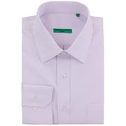 DTI BB Signature Men's Classic Fit Pure Cotton Tone On Tone Stripe Dress Shirt Lavender