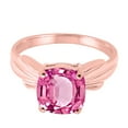 thumbnail image 4 of Mauli Jewels Rings for Women 2.25 Carat Cushion Cut Pink Topaz Ring 4-Prong 10K Rose Gold, 4 of 6