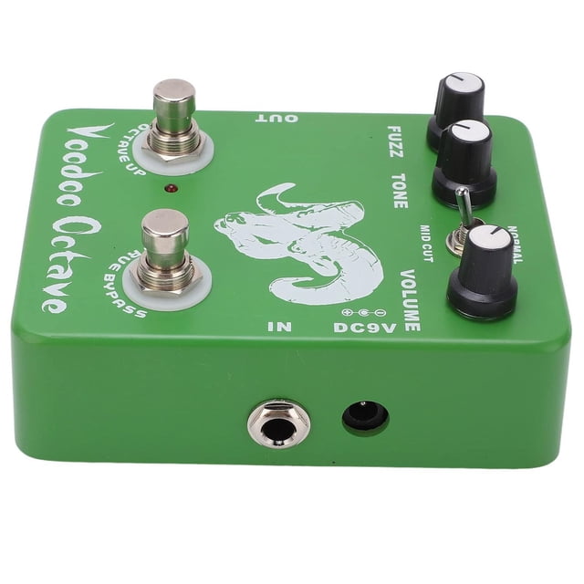 Pedales de Efectos Voodoo Octave Verde True Bypass para Guitarra