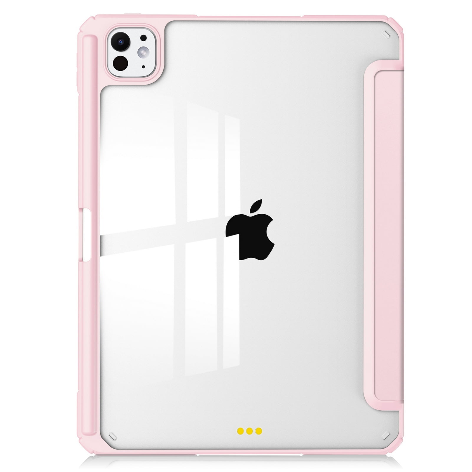 DWaybox Case for iPad Pro 13-inch 2025 M5 Model A3360 / A3361, Smart Slim Folio Stand Auto Sleep/Wake Cover, with Pencil Slot, Clear Transparent Back Shell -Pink