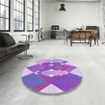 thumbnail image 4 of Ahgly Company Machine Washable Indoor Square Transitional Mauve Purple Area Rugs, 3' Square, 4 of 7