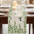 thumbnail image 3 of Table Runners 72 Inches Long Dress Scarves, Spring Botanical Farmhouse Kitchen Table Runner, Coffee Tablerunners, Watercolor Leaves Flowers Birds Beige 13x72 Inch, 3 of 9