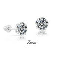 thumbnail image 6 of 10K White Gold Earrings CZ Stud Round Solitaire Earrings Screw Back for Womens Mens 3 to 7mm Minimalist Everyday Earrings Aretes de Oro 10K Blanco para Mujer, 6 of 6
