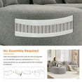 thumbnail image 4 of Noble House Solis L-Shape Sectional Sofa with Curved Chaise, Minimalist Modular Chenille Compression Couch, Light Gray, 4 of 17