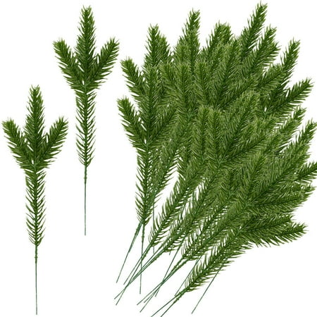 

30Pcs Artificial Pine Picks Christmas Pine Twig Pine Needles Pine Greenery Stems Xmas Ornaments for DIY Craft Winter Holiday Decorations