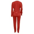 thumbnail image 5 of Women Tracksuits 2 Piece Set Fall New Women's 2 Piece Lounge Sets Sweatshirt Casual Travel Outfits Fashion Wide Leg Tracksuit Cozy Sweatsuits Red XL, 5 of 7