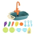 thumbnail image 4 of Juego de juguetes para fregadero de cocina, regalo, sistema de ciclo del agua, juego educativo para lavar platos y fregadero. Azul, 4 of 9